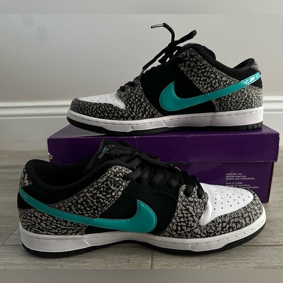 Nike SB Dunk Low Atmos Elephant BQ6817-009 Grey Black Black White Clear Jade 12 - Picture 2 of 12